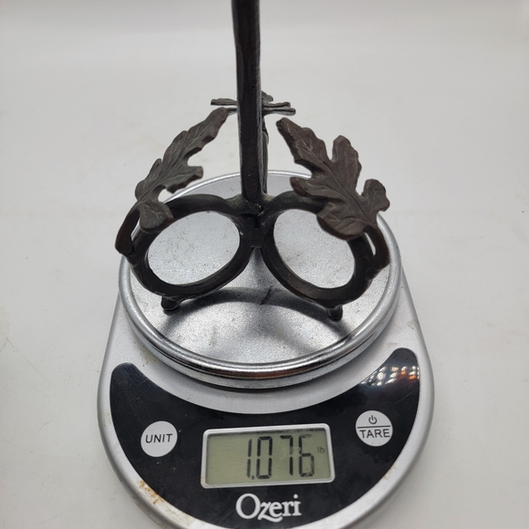 vintage heavy wrought iron metal oak grape vine leaf candle holder set of 2 - Picture 8 of 8